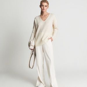 REISS TRINNY RIBBED CASHMERE BLEND JUMPER